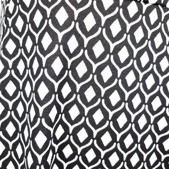 H&M Diamond Print Mini Skater Dress Sleeveless Round Neck Cut Out Back Womens S - Picture 3 of 7